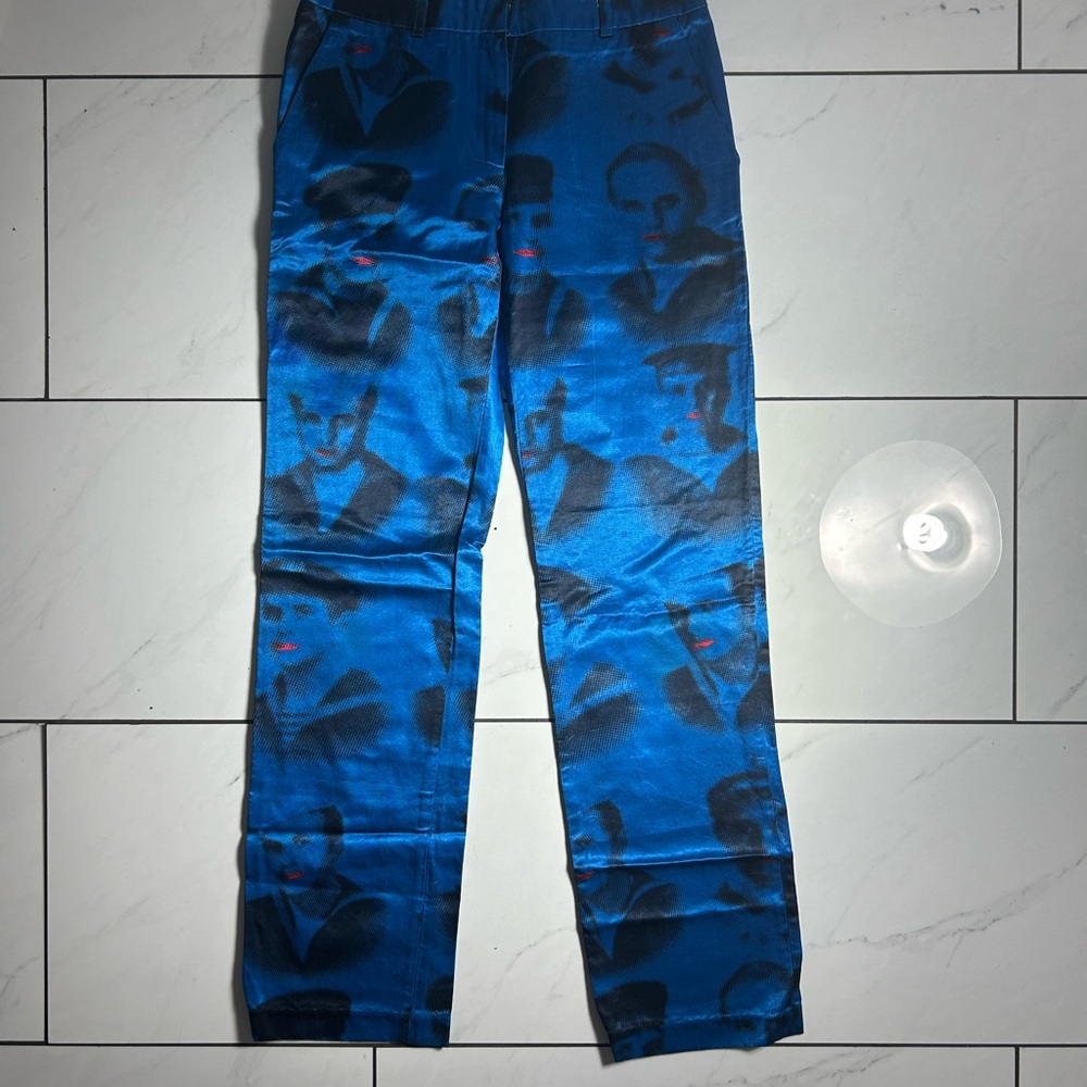 Vintage JC De Castelbajac silk straight leg trousers